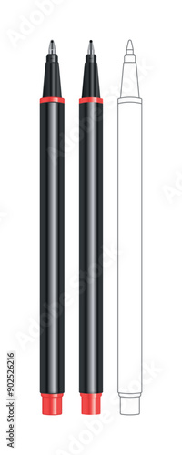 Rollerball pen. Vector illustration.