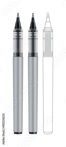 Rollerball pen. Vector illustration.