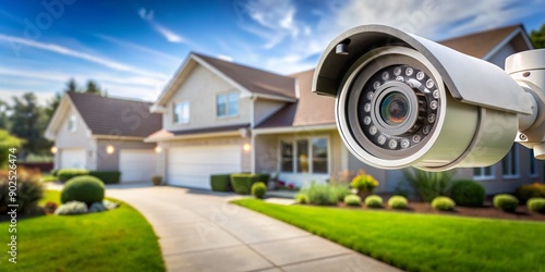 Security Camera Focused on a Home, Security Camera, Home Security, Surveillance, Security System