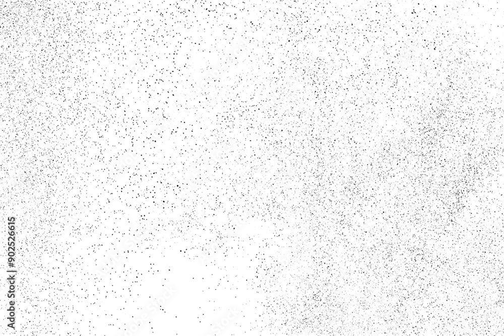 Obraz premium Distressed black texture. Old paper. Dark grainy texture on white background. Dust overlay textured. Grain noise particles. Grunge design elements. Vector illustration, EPS 10. 