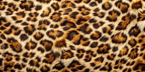 Richly detailed faux leopard print fur texture background with subtle sheen, intricate pattern, and soft, velvety appearance, ideal for fashion and design projects.