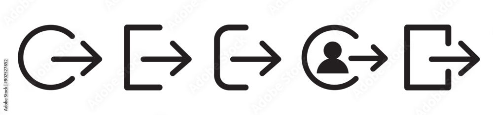 Logout vector icon. exit icon vector illustration. Logout vector symbol. Logout vector icon. exit icon vector illustration. Logout vector symbol.