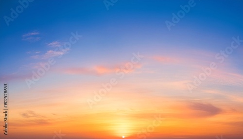 Ethereal sky, fantasy vibrant panoramic sunset sky, gradient rich colors