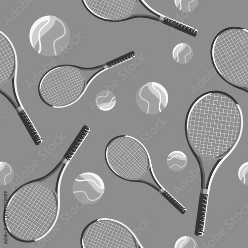 Vector Pattern Sport Game Tennis Ball Racket Club