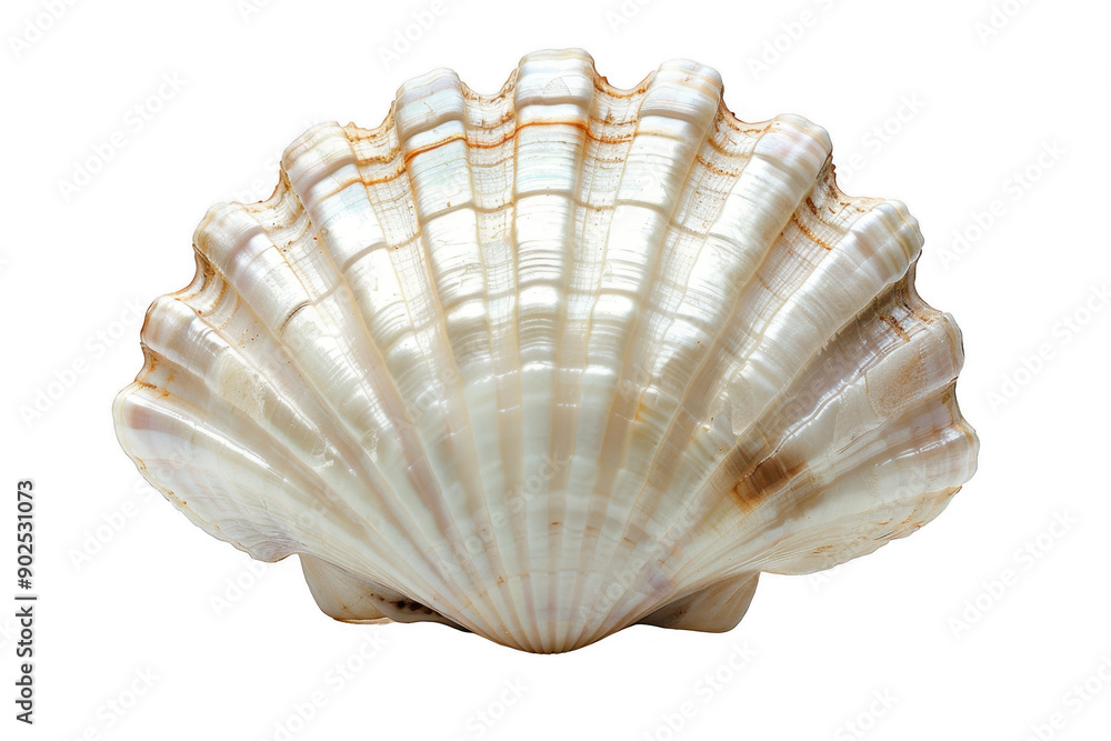 Close-Up Of White Seashell With Iridescent Shimmer Showing Detail And Texture In Studio Light Close-Up Of White Seashell With Iridescent Shimmer Showing Detail And Texture In Studio Light