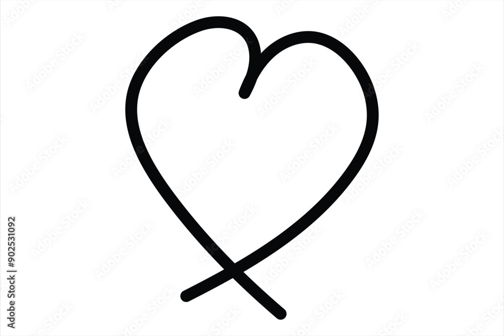 Heart continuous one line art drawing color shape Love sign outline Vector illustration Heart continuous one line art drawing color shape Love sign outline Vector illustration