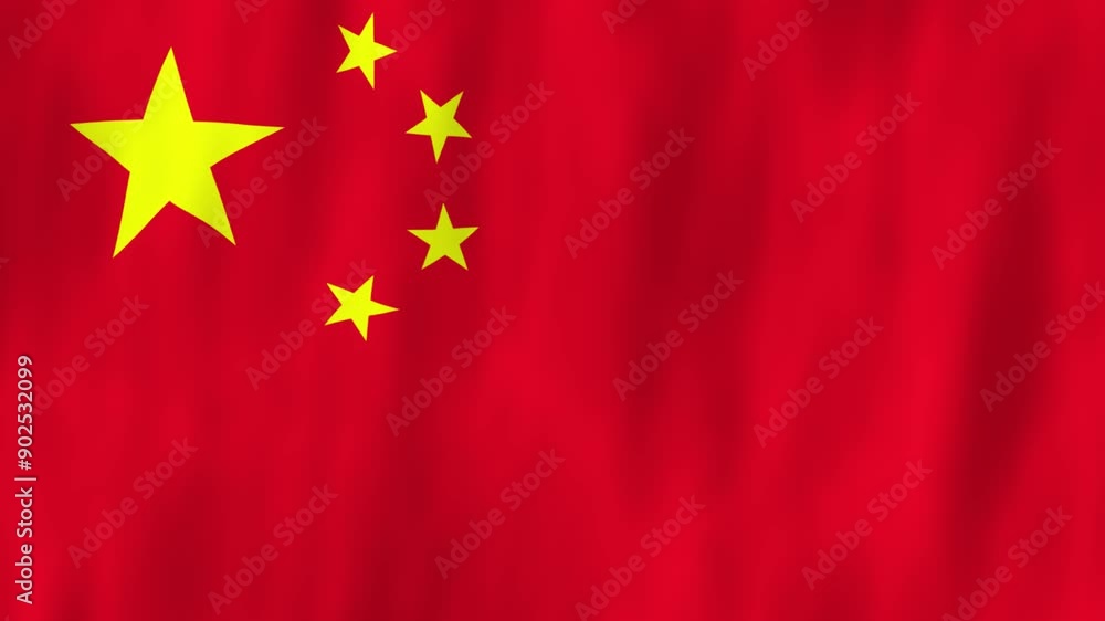 China flag country animation 3D symbol design waving in wind movement national patriotism world culture emblem banner East Asian yellow red China flag country animation 3D symbol design waving in wind movement national patriotism world culture emblem banner East Asian yellow red