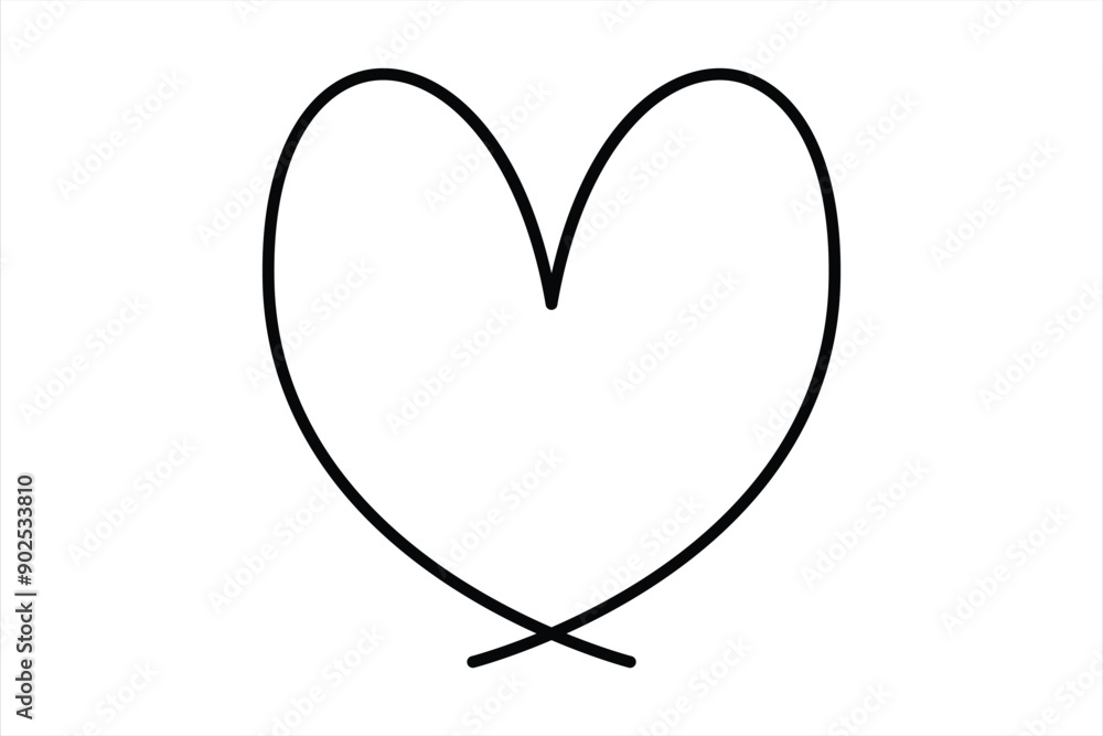 Heart continuous one line art drawing color shape Love sign outline Vector illustration Heart continuous one line art drawing color shape Love sign outline Vector illustration