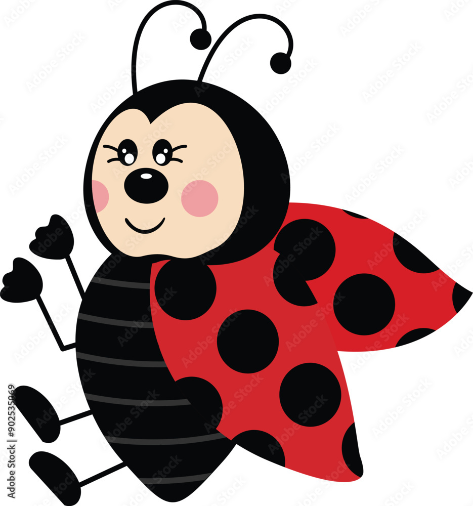 Fototapeta premium Cute ladybug isolated on white