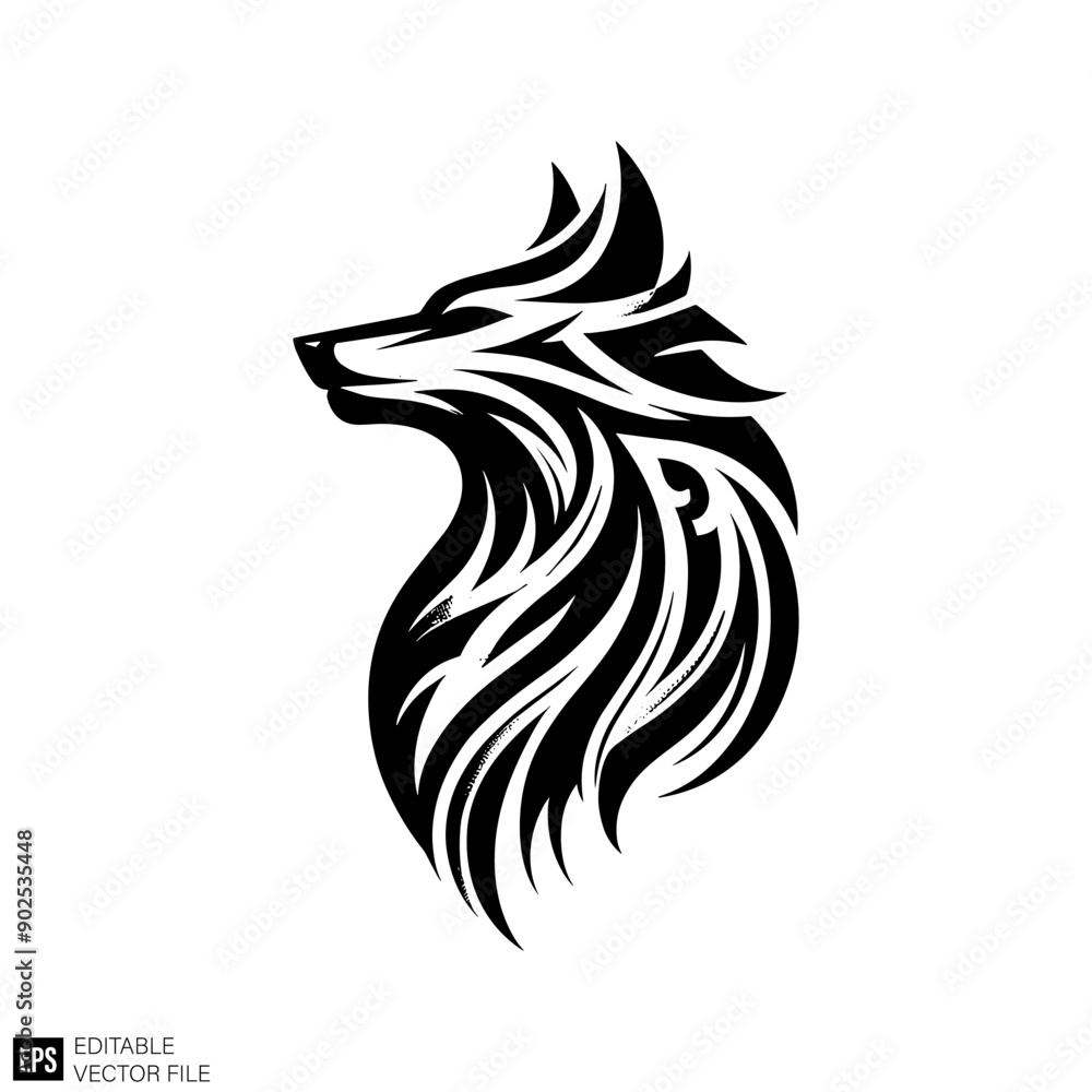 wolf head black and white vector clip art silhouette graphic design wolf head black and white vector clip art silhouette graphic design
