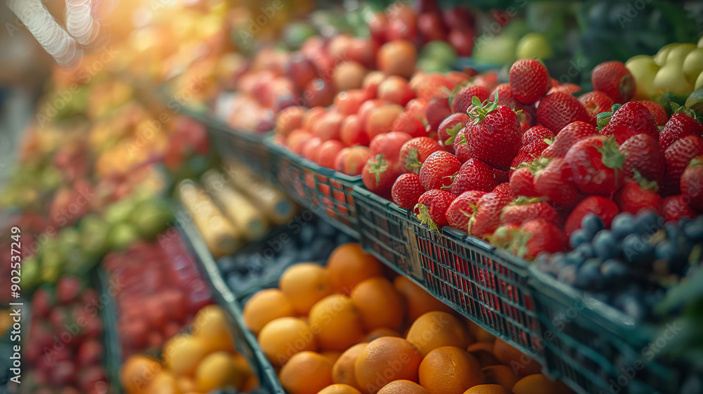 Fresh Produce Display in a Grocery Store Fresh Produce Display in a Grocery Store