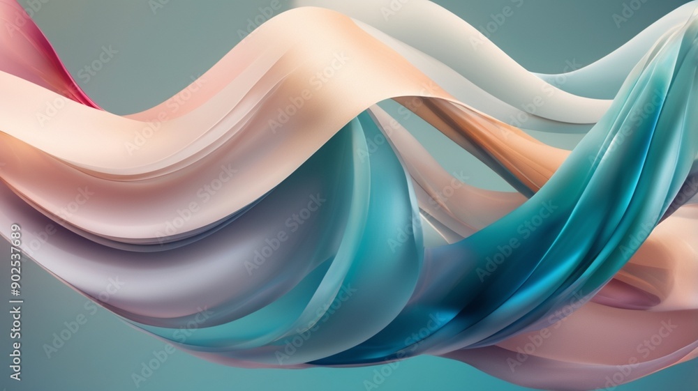 Fototapeta premium Abstract colorful iridescent waves. Abstract background.