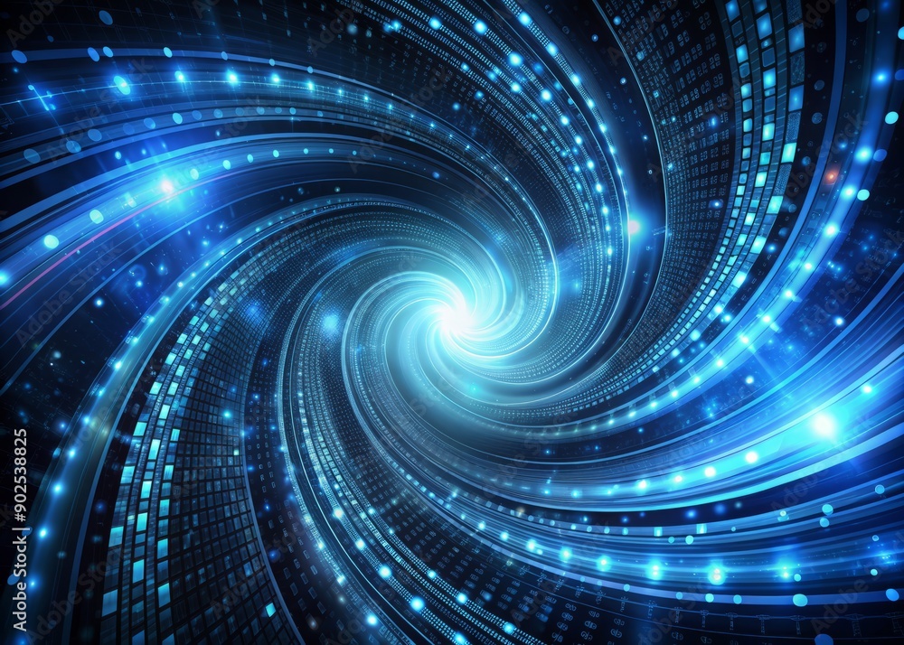 Dark blue and black binary code streams swirl in a futuristic abstract background, evoking a sense of technology, data, and digital communication. Dark blue and black binary code streams swirl in a futuristic abstract background, evoking a sense of technology, data, and digital communication.