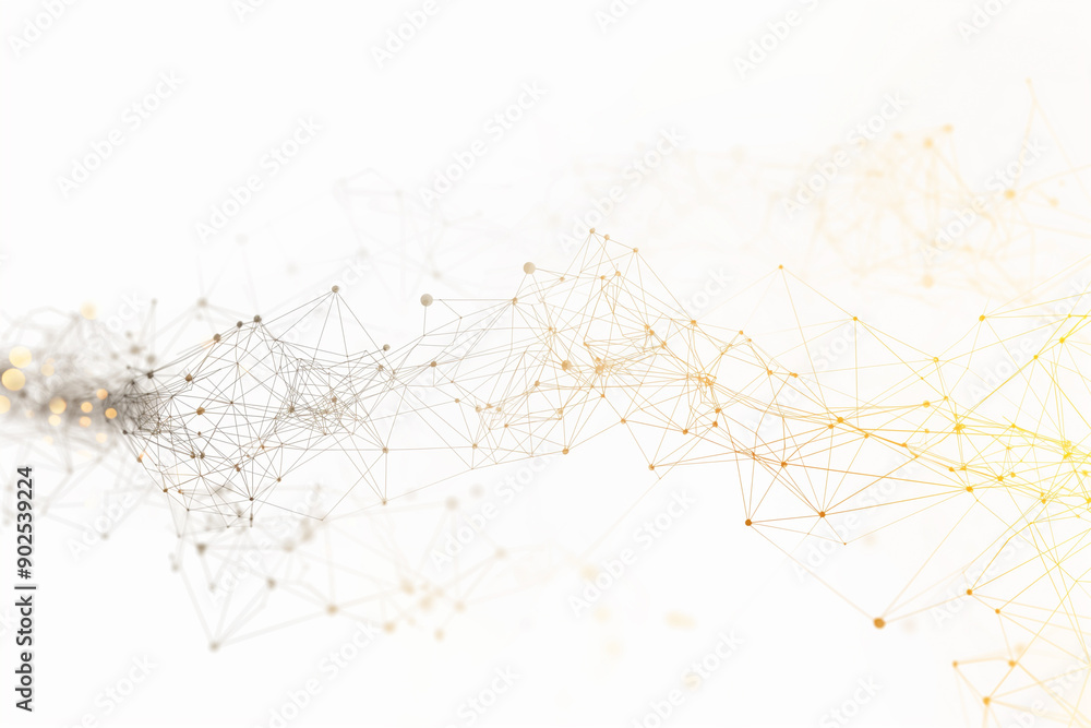 flowing fine lines on white background building a network with glowing dots of connection flowing fine lines on white background building a network with glowing dots of connection