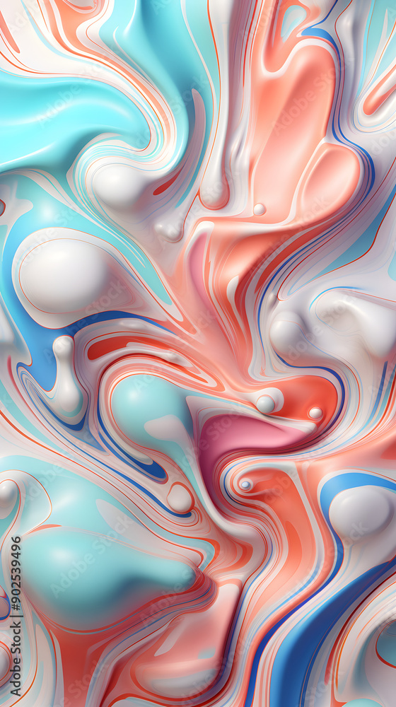 Obraz premium Digital technology liquid metal forms purple abstract graphics poster background with generative