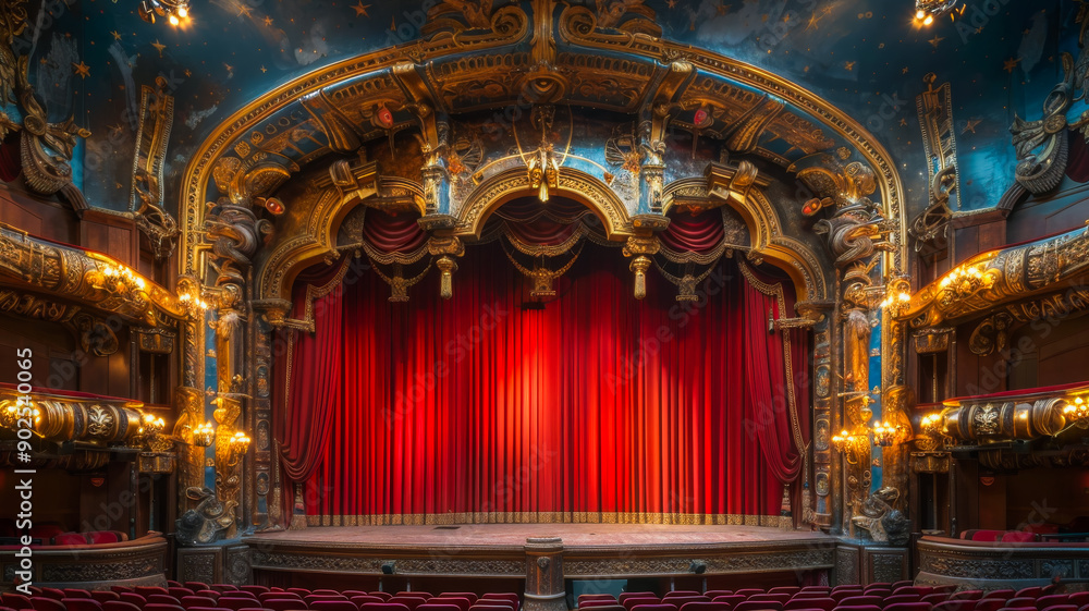 Obraz premium The Exquisite Interior of a Vintage Cinema