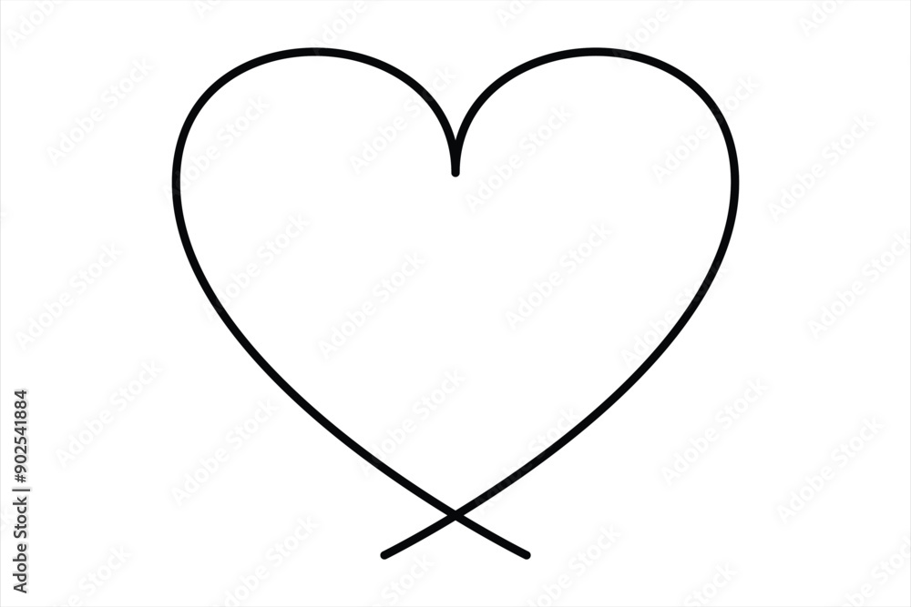 Heart continuous one line art drawing color shape Love sign outline Vector illustration Heart continuous one line art drawing color shape Love sign outline Vector illustration