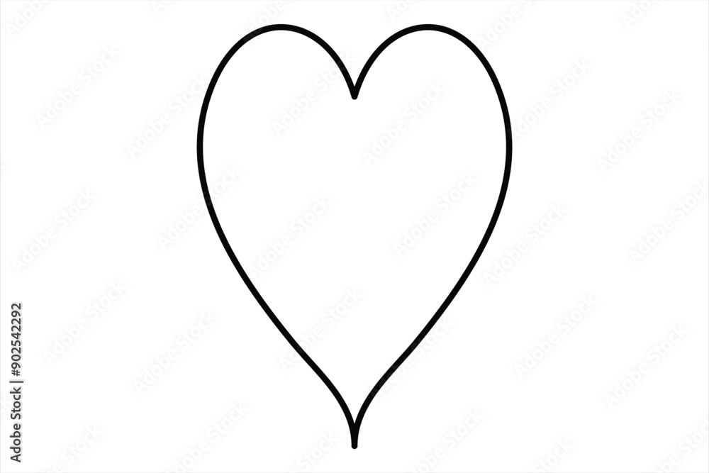 Heart continuous one line art drawing color shape Love sign outline Vector illustration Heart continuous one line art drawing color shape Love sign outline Vector illustration