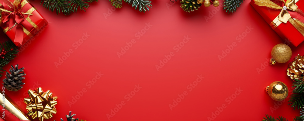 Festive horizontal Christmas banner web poster, header for website. New Year poster. Xmas holiday background Festive horizontal Christmas banner web poster, header for website. New Year poster. Xmas holiday background