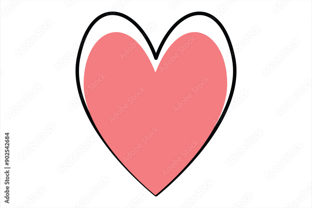 Heart continuous one line art drawing color shape Love sign outline Vector illustration Heart continuous one line art drawing color shape Love sign outline Vector illustration