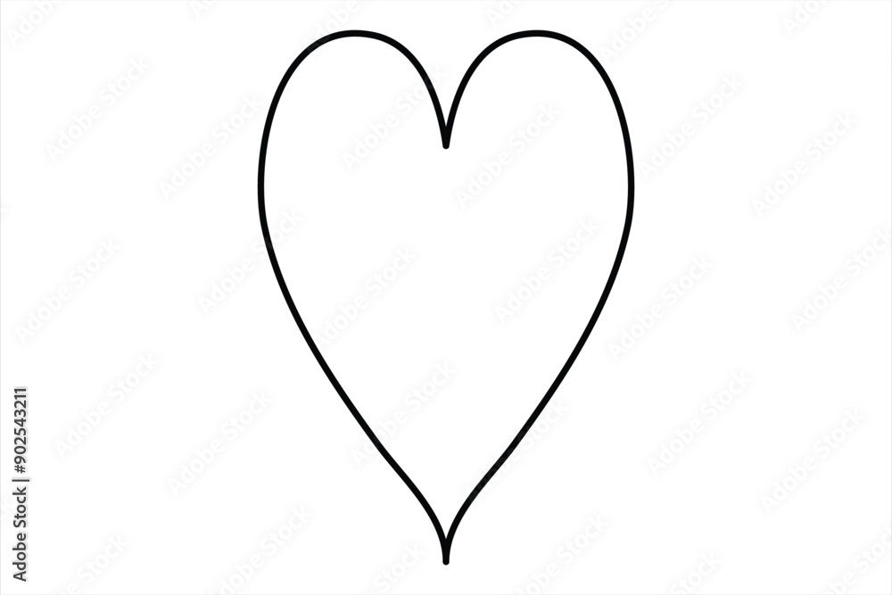 Heart continuous one line art drawing color shape Love sign outline Vector illustration Heart continuous one line art drawing color shape Love sign outline Vector illustration