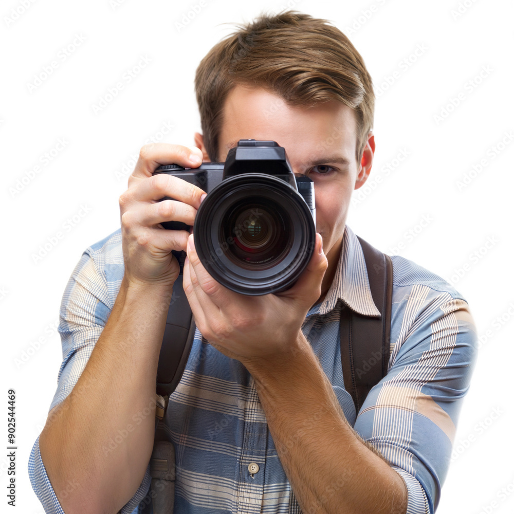 Photographer holding camera, capturing the moment, representing photography and visual arts Photographer holding camera, capturing the moment, representing photography and visual arts