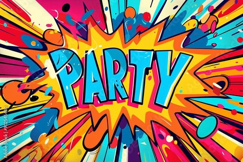 Pop art style Lets Party sign