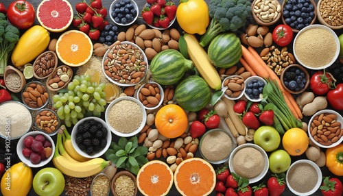 Variety of hearthealthy diet foods