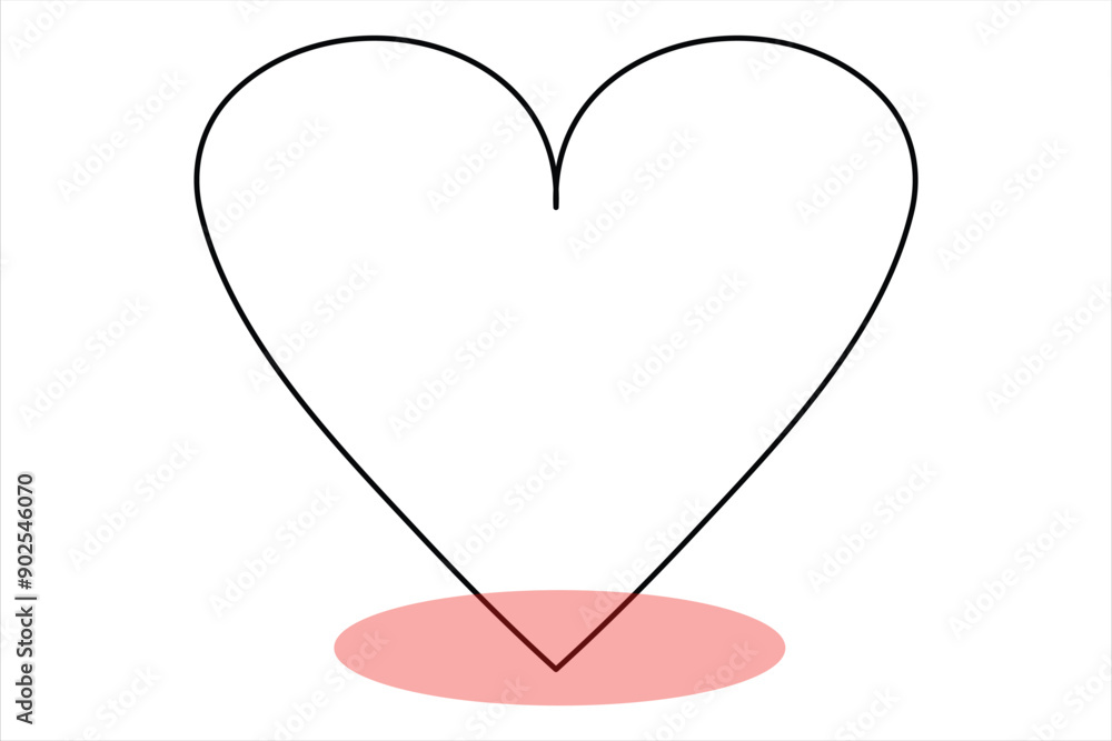 Heart continuous one line art drawing color shape Love sign outline Vector illustration Heart continuous one line art drawing color shape Love sign outline Vector illustration