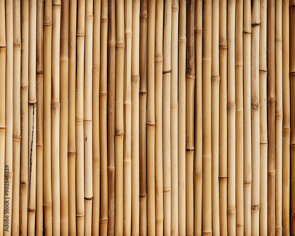 Close-up view of a bamboo wall , displaying vertical bamboo canes closely aligned. Ideal for backgrounds or natural design themes. Close-up view of a bamboo wall , displaying vertical bamboo canes closely aligned. Ideal for backgrounds or natural design themes.