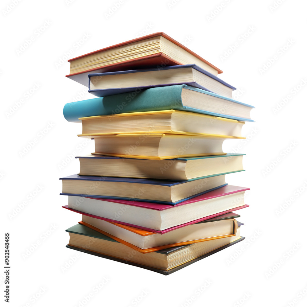 Stack of hardcover books piled high, representing knowledge and education Stack of hardcover books piled high, representing knowledge and education