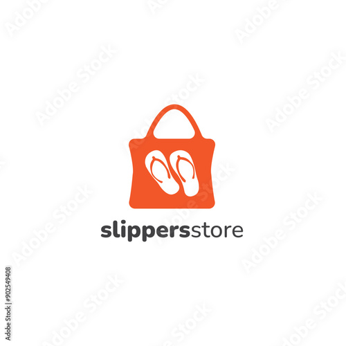 Slippers Store Logo Vector