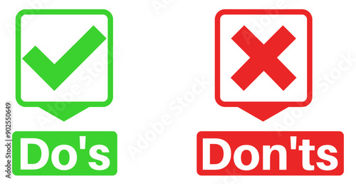 set Do’s and Don’ts vector icons. good or bad sign template design vector illustration
