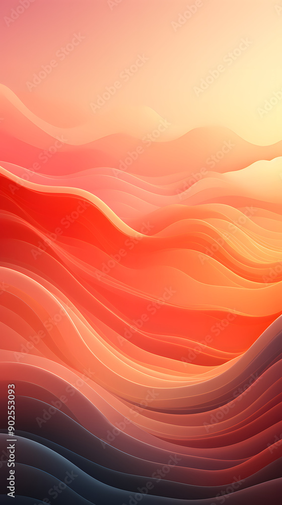 Fototapeta premium Digital technology minimalist gradient landscape abstract graphic poster background with generative