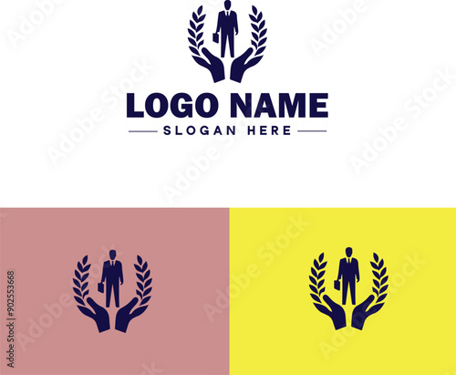Management consulting icon Strategy consulting Management advisory Business consultancy flat logo sign symbol editable vector