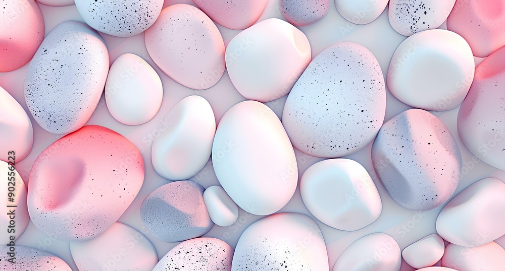 Cute pastel pink, white and grey pebbles background. Soft 3D of soft pastel stones texture Cute pastel pink, white and grey pebbles background. Soft 3D of soft pastel stones texture