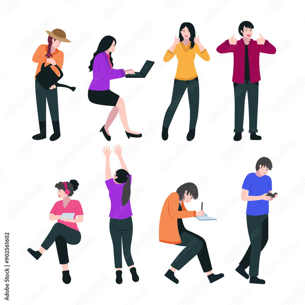 Vector Illustration Collection Hand-drawn People with Diverse Characters and Profession Vector Illustration Collection Hand-drawn People with Diverse Characters and Profession