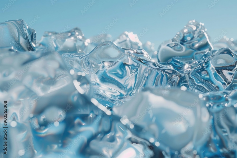 Obraz premium A pile of ice cubes stacked on top of each other