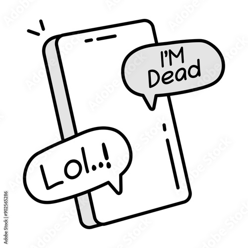 A hand drawn icon of online prank message 

