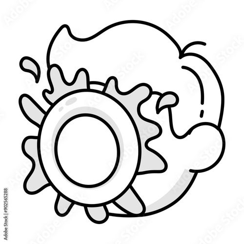 Pie prank icon in doodle style 

