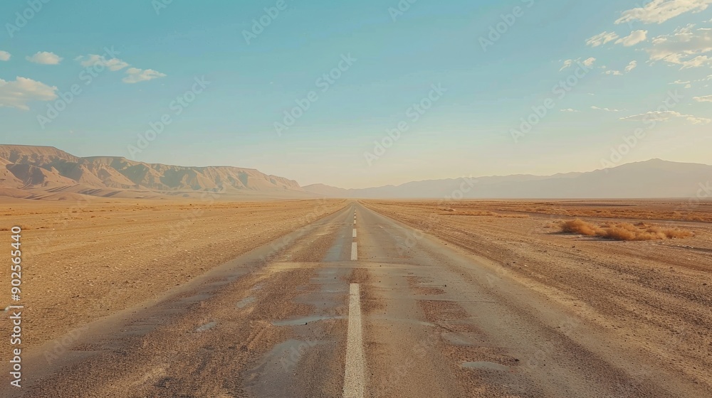 Empty asphalt road, Adventure road in desert Empty asphalt road, Adventure road in desert