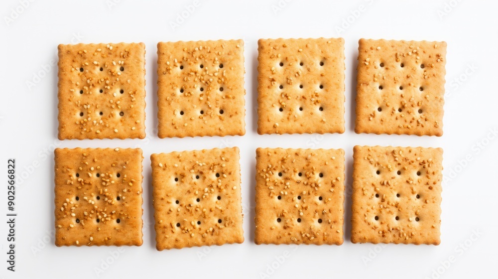 Crackers isolated on white background. ai generated art image Crackers isolated on white background. ai generated art image