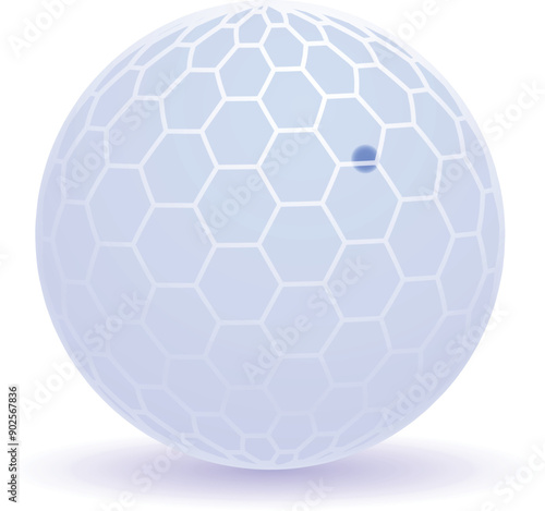 Blue sphere with a honeycomb structure is representing global digital connections and innovation
