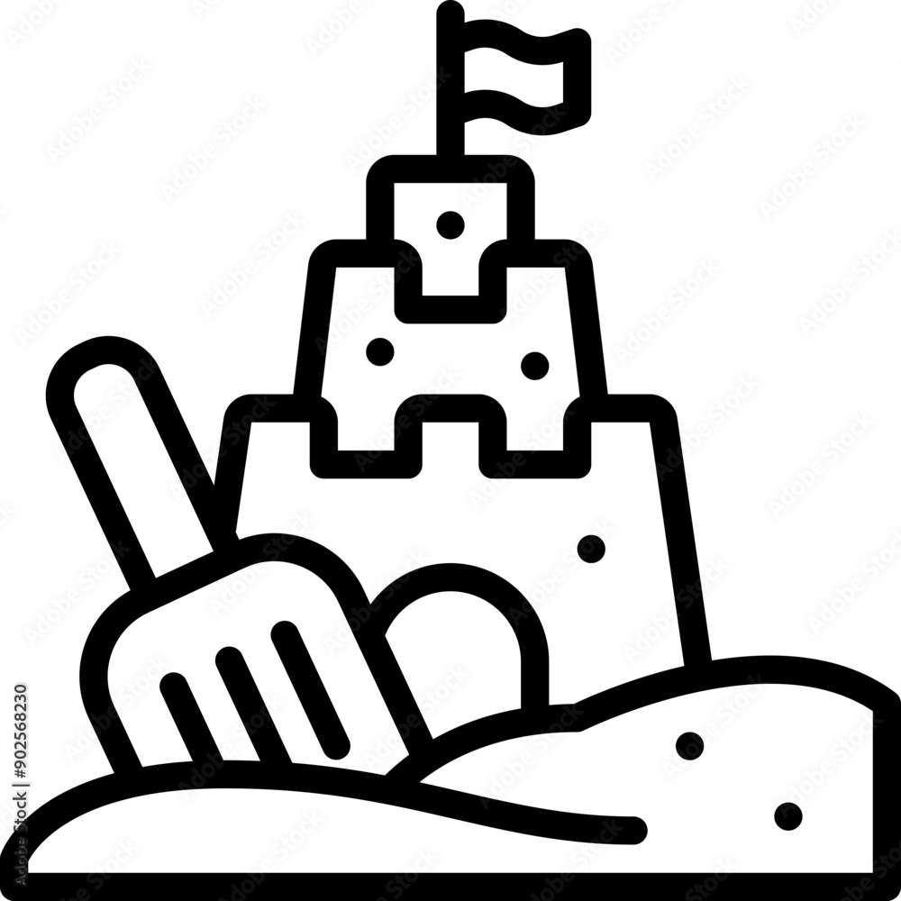 Obraz premium Sand castle icon