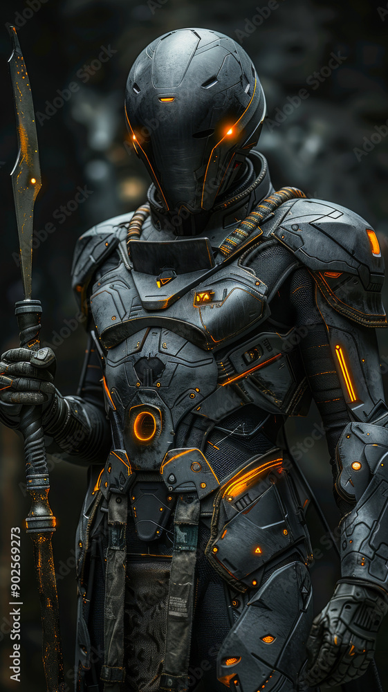 Futuristic Warrior Shrouded in Darkness Futuristic Warrior Shrouded in Darkness