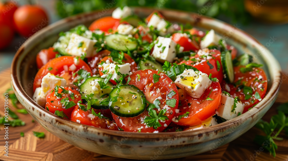 A Bowl Full of Fresh Greek Salad A Bowl Full of Fresh Greek Salad