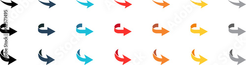 Arrows vector collection.Colorful arrow symbols. Arrow isolated vector graphic elements.Flat vector arrow set. 