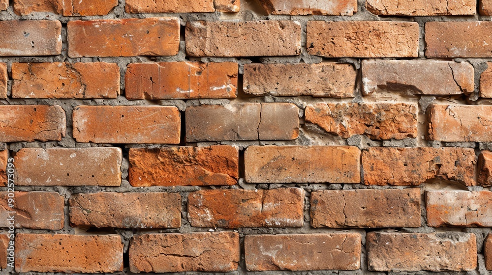 A close-up view of a textured red brick wall showcasing the unique patterns and colors in each brick. A close-up view of a textured red brick wall showcasing the unique patterns and colors in each brick.