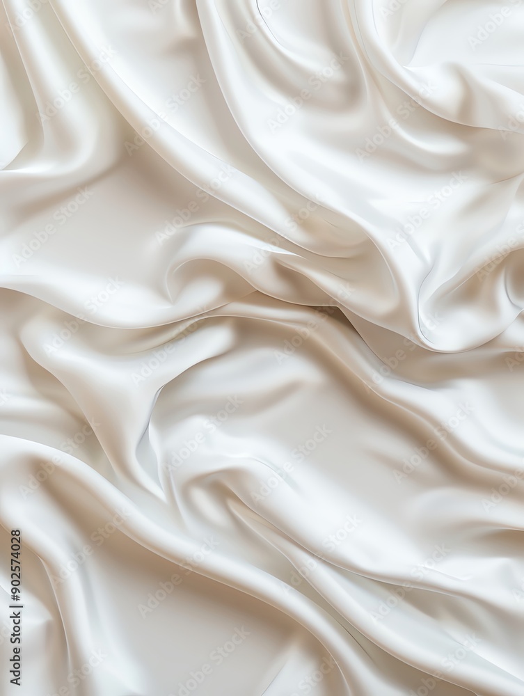 Elegant white satin fabric with soft folds, perfect for luxurious backgrounds, fashion design, and artistic creations. Elegant white satin fabric with soft folds, perfect for luxurious backgrounds, fashion design, and artistic creations.