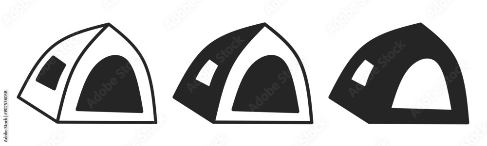 Tent icon on white background. Vector logo tent illustration. Tent icon on white background. Vector logo tent illustration.